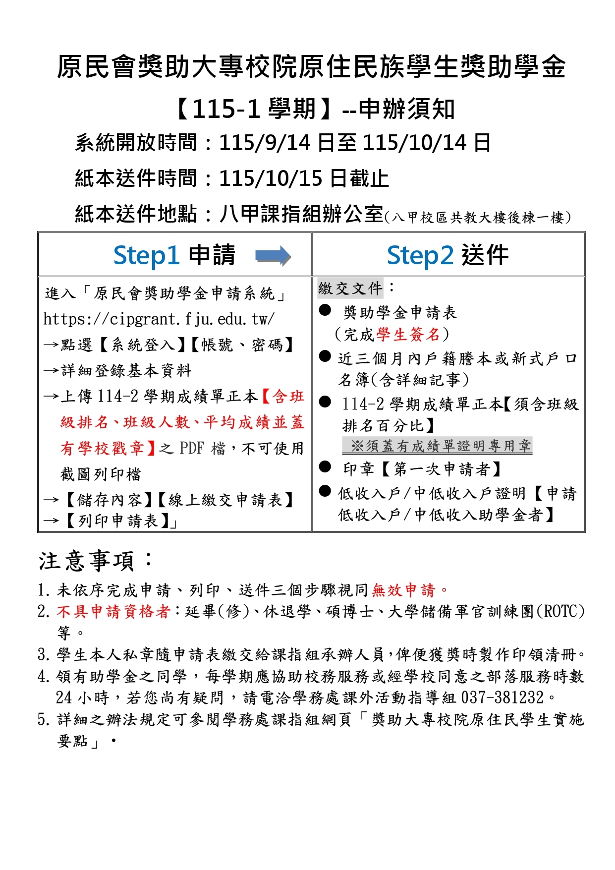 原民會獎助學金